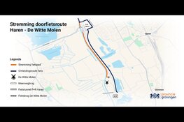 Doorfietsroute langs A28 tussen Witte Molen en Haren in de zomer dicht