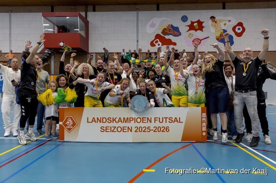 Futsal Haaglanden schrijft historie met landstitel na winst op Drs. Vijfje